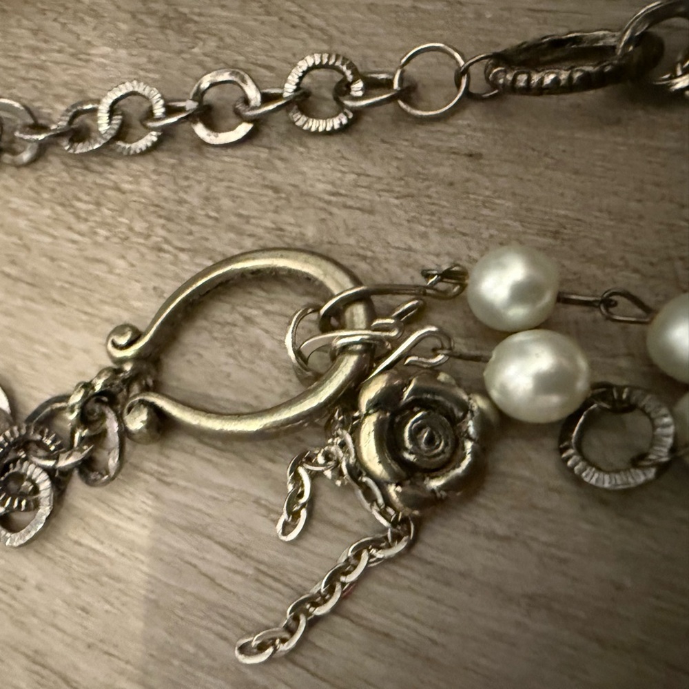 Vintage Cultured Salt Water Pearl and Gold Chain Necklace - Picture 5 of 7